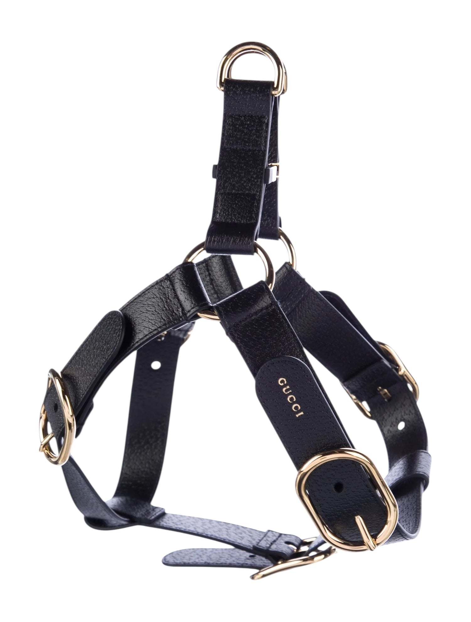 Gucci Black Leather Dog Harness