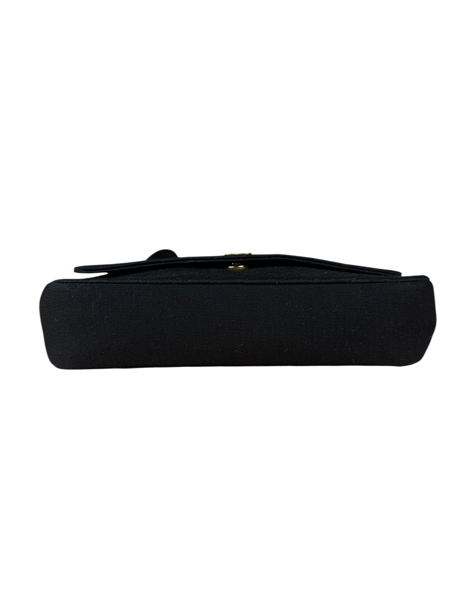 Chanel Vintage Black Cotton Quilted Flap Bag