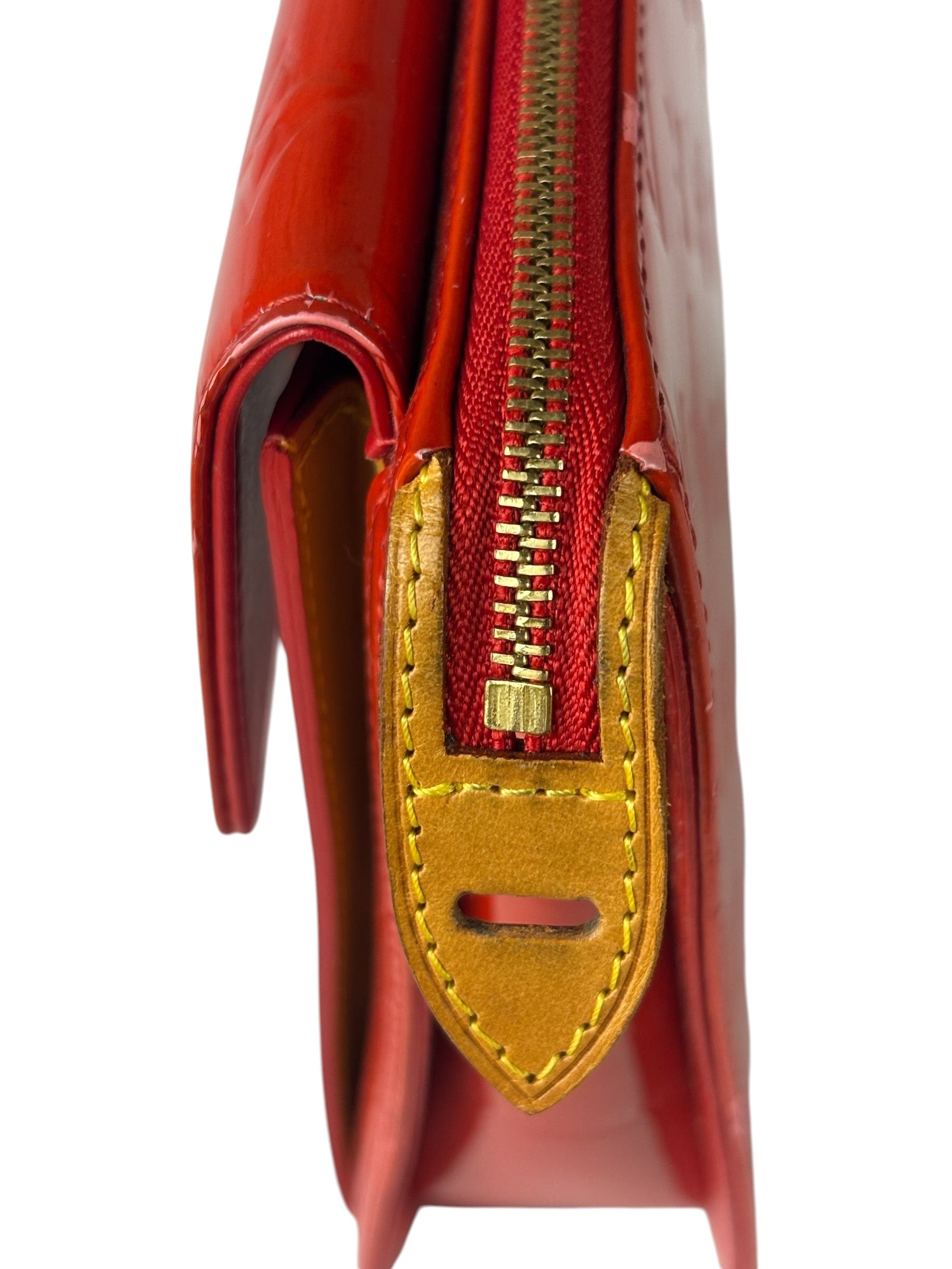 Louis Vuitton Red Vernis Mott Shoulder Bag