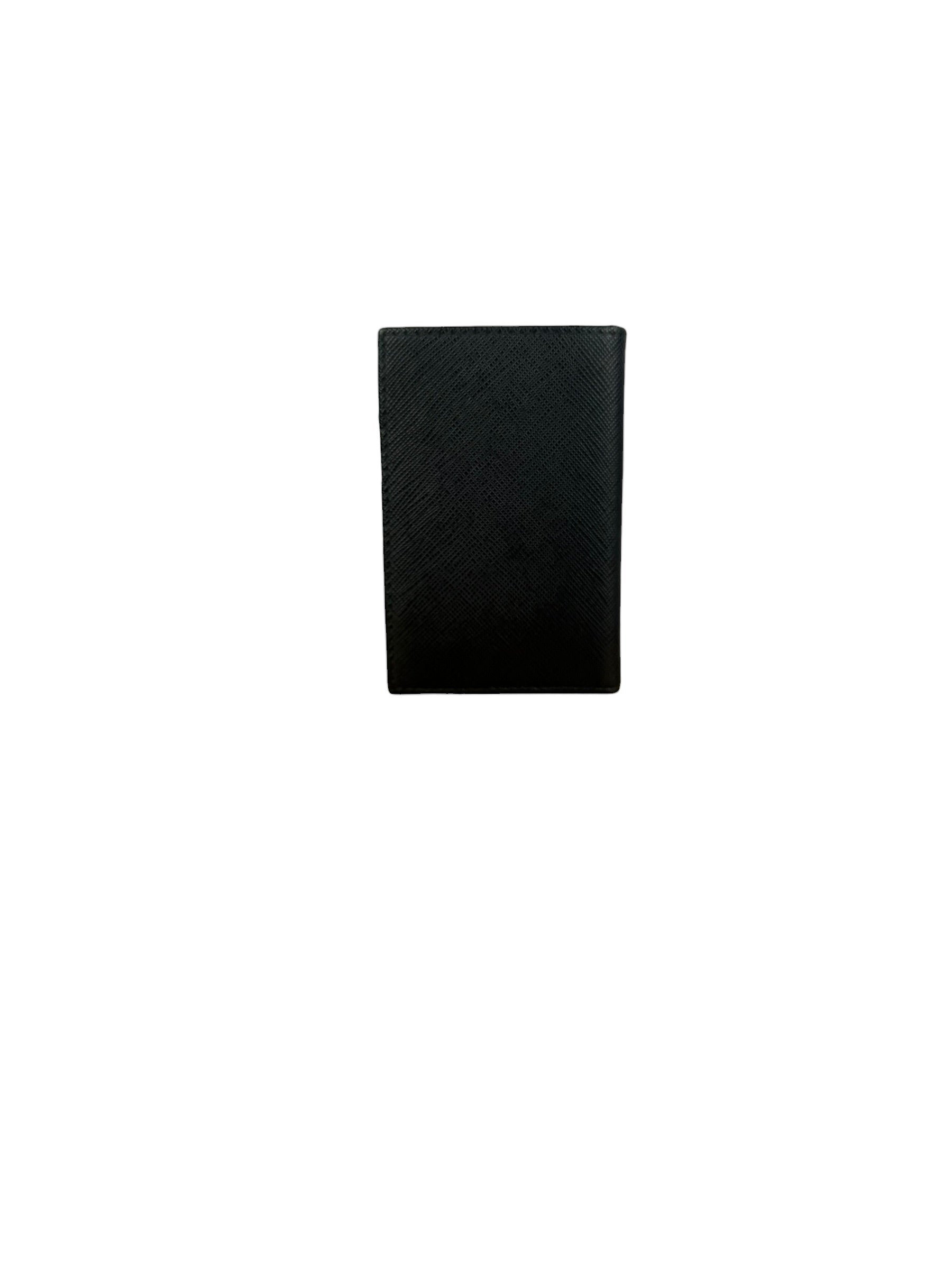 Prada Black/Grey Saffiano Leather Card Holder
