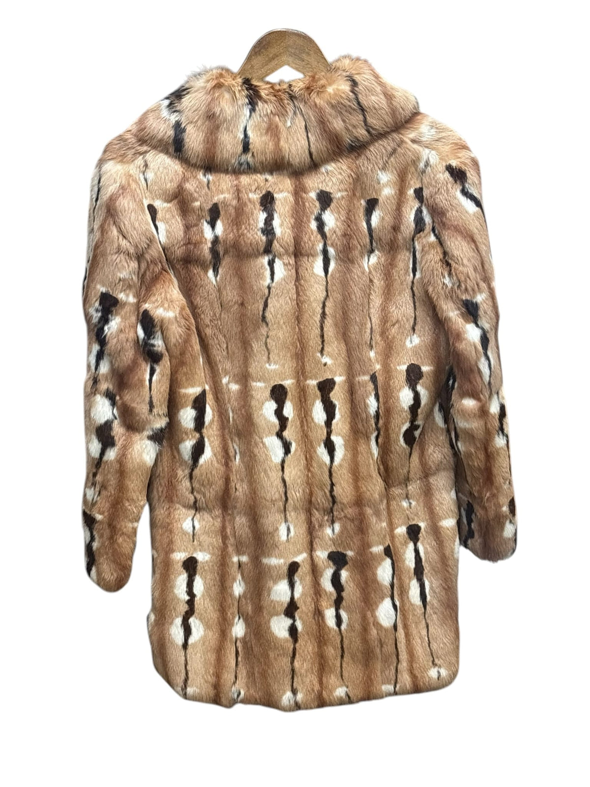 Vintage Antelope Pattern Dyed Hamster Fur Coat