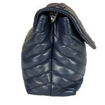Yves Saint Laurent Navy Blue LouLou Medium Shoulder Bag