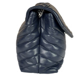 Yves Saint Laurent Navy Blue LouLou Medium Shoulder Bag