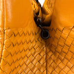 Bottega Veneta Orange/Brown Woven Leather Campana Shoulder Bag