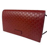 Gucci Red Micro GG Leather Crossbody Wallet