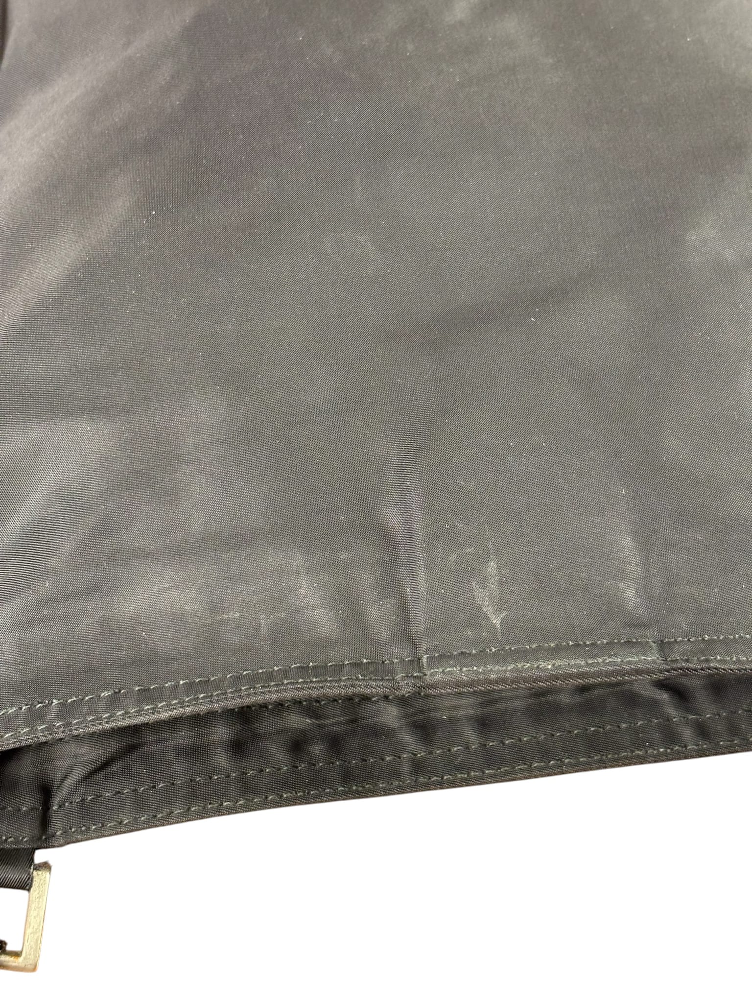 Prada Black Vela Nylon Flat Crossbody Bag