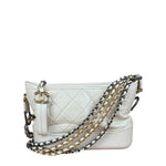 Chanel White Quilted Leather Small Gabrielle Hobo Bag 2019
