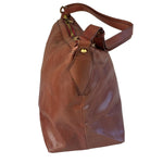 Vivienne Westwood Tan Brown Leather Perforated Orb Logo Shoulder Bag