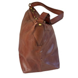 Vivienne Westwood Tan Brown Leather Perforated Orb Logo Shoulder Bag