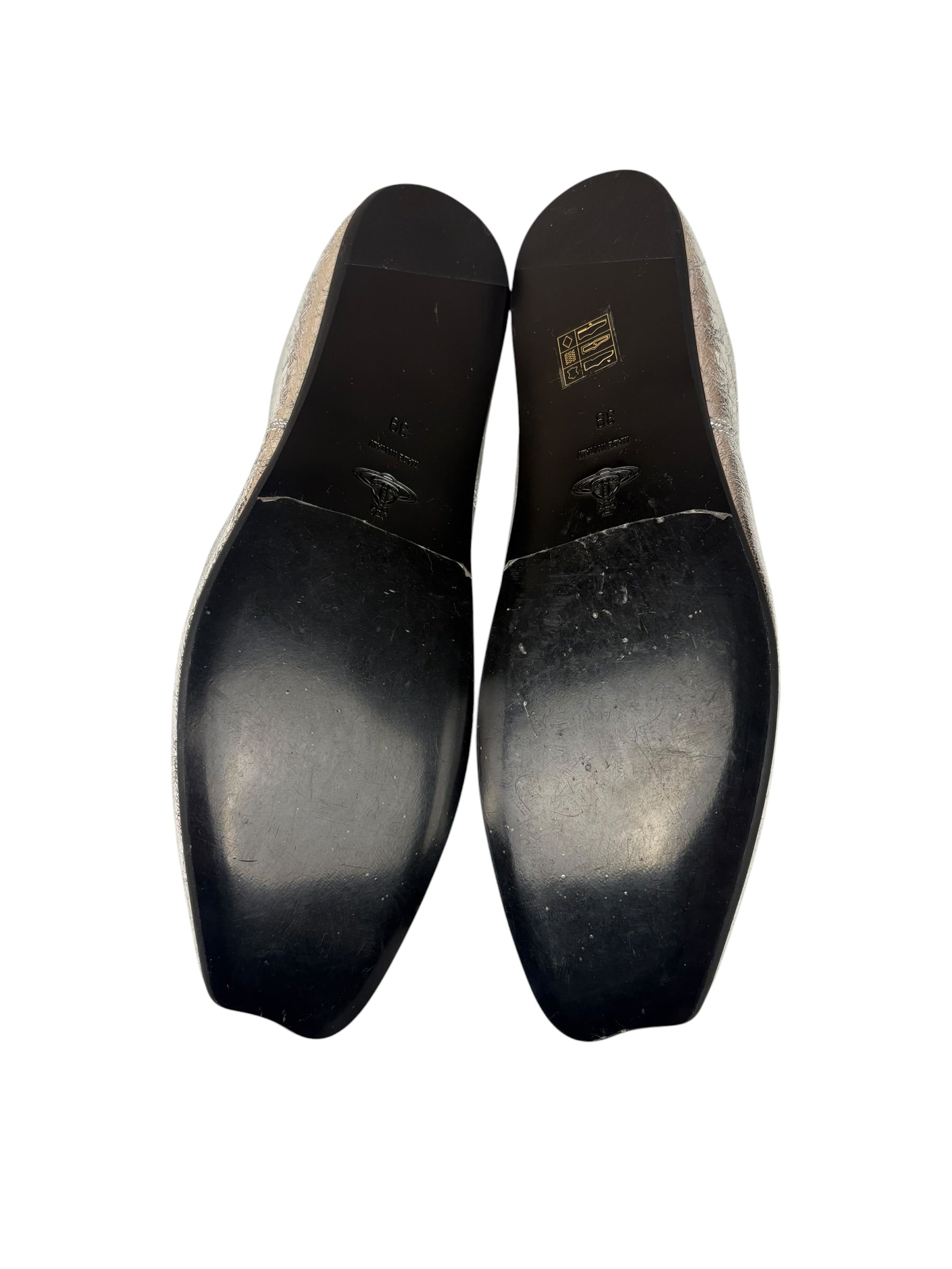 Vivienne Westwood Silver Bow Ballet Flats