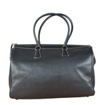 Salvatore Ferragamo Vintage Black Pebbled Leather Tote Bag