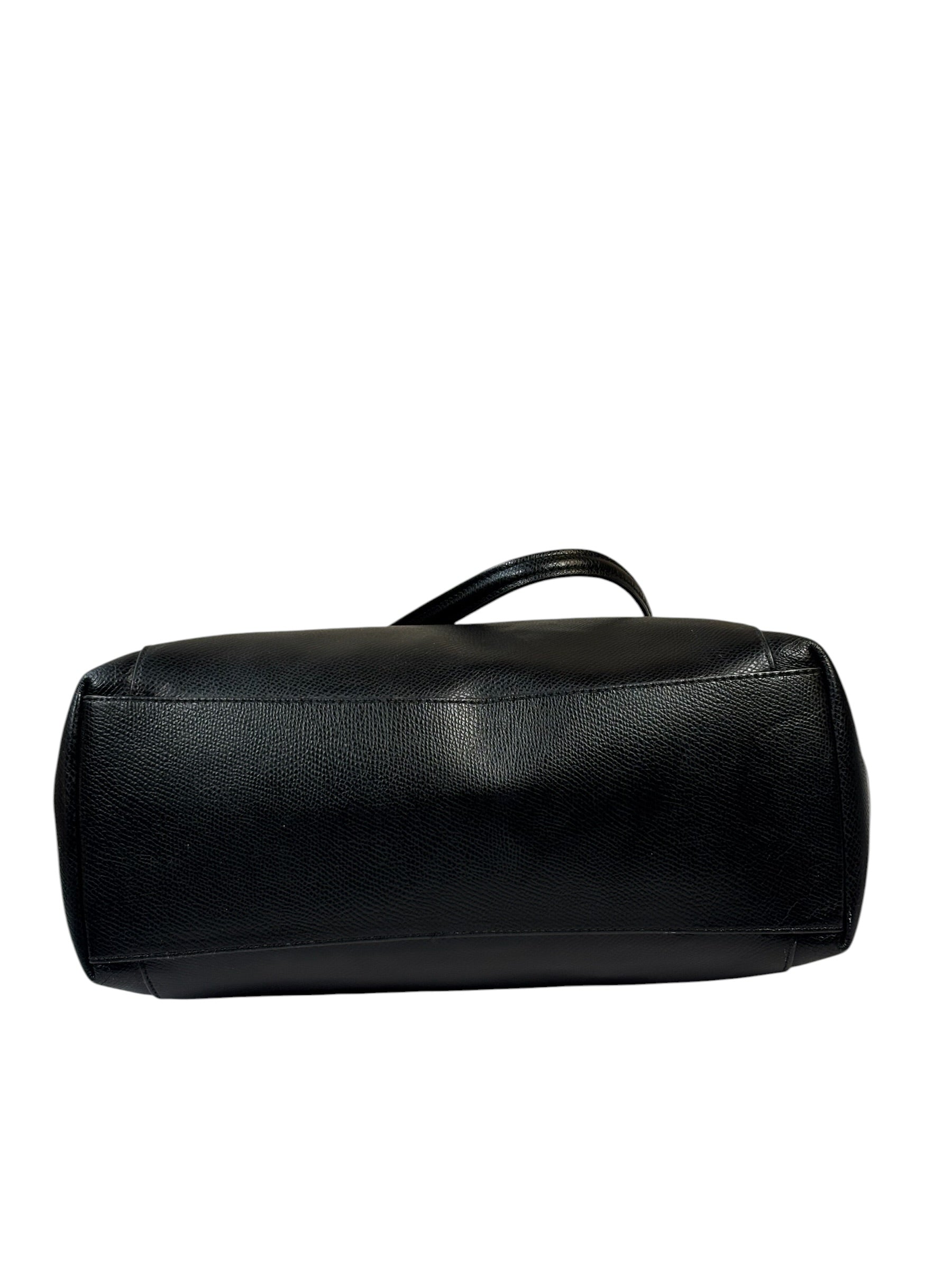 Coach Black Pebbled Leather Ava Zip Tote