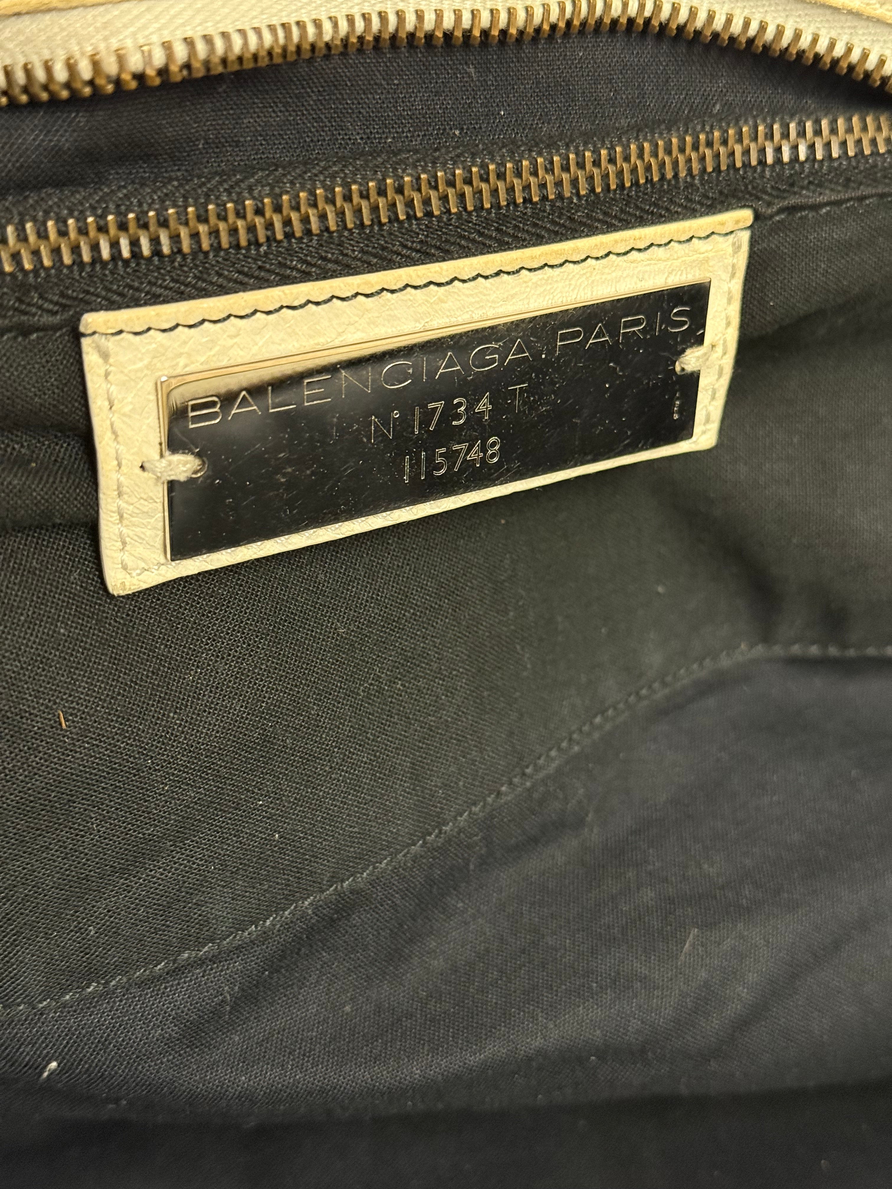 Balenciaga Ivory Leather Classic City Bag