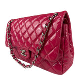 Chanel Hot Pink Large Patent Leather Double Flap Shoulder Bag 2014
