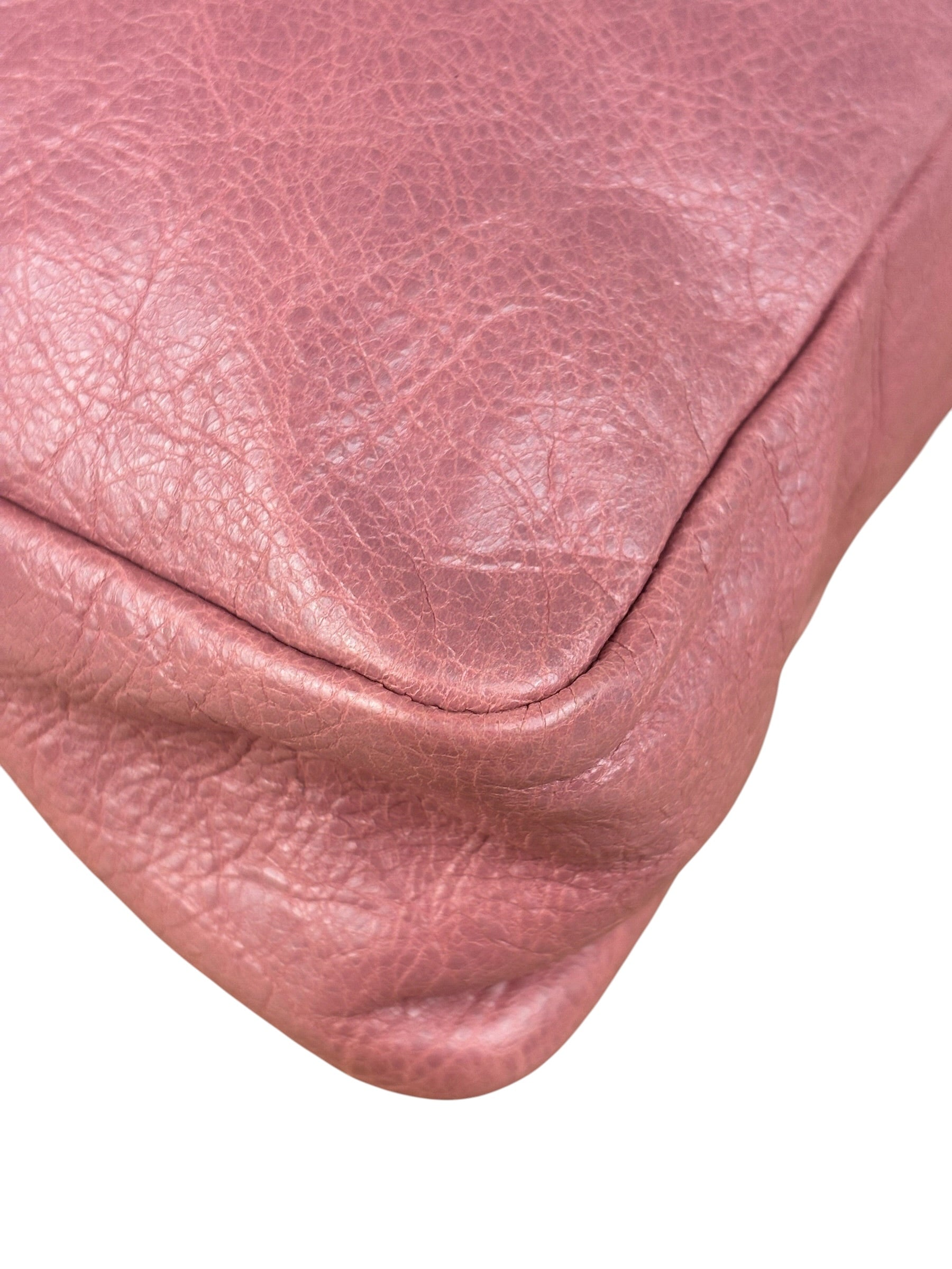 Balenciaga Rose Burbon Leather Large Premier Clutch Bag