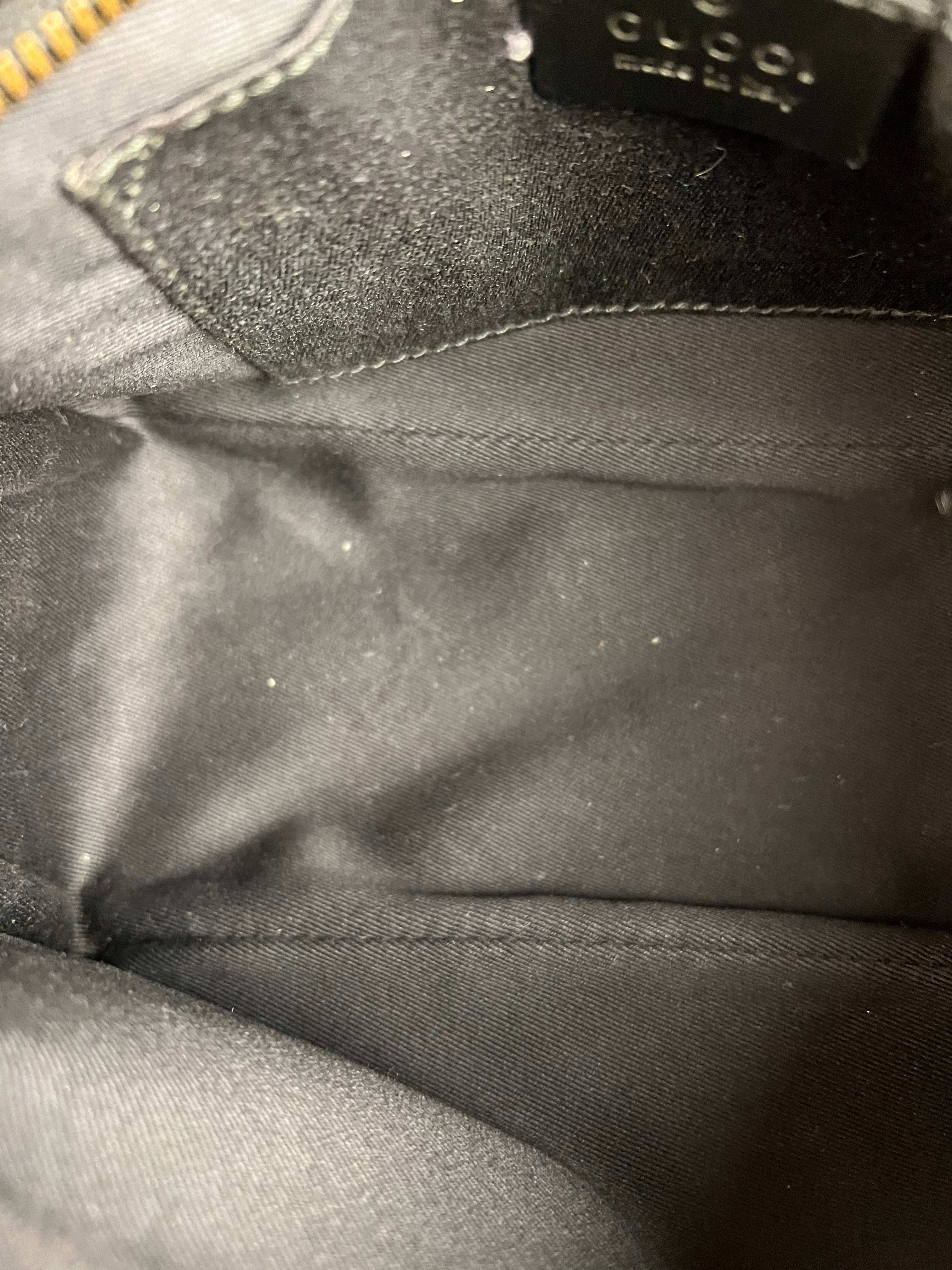 Gucci Vintage GG Black Canvas Pochette