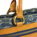 Louis Vuitton Denim Leather Trim Monogram Flat Tote Bag