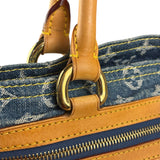Louis Vuitton Denim Leather Trim Monogram Flat Tote Bag
