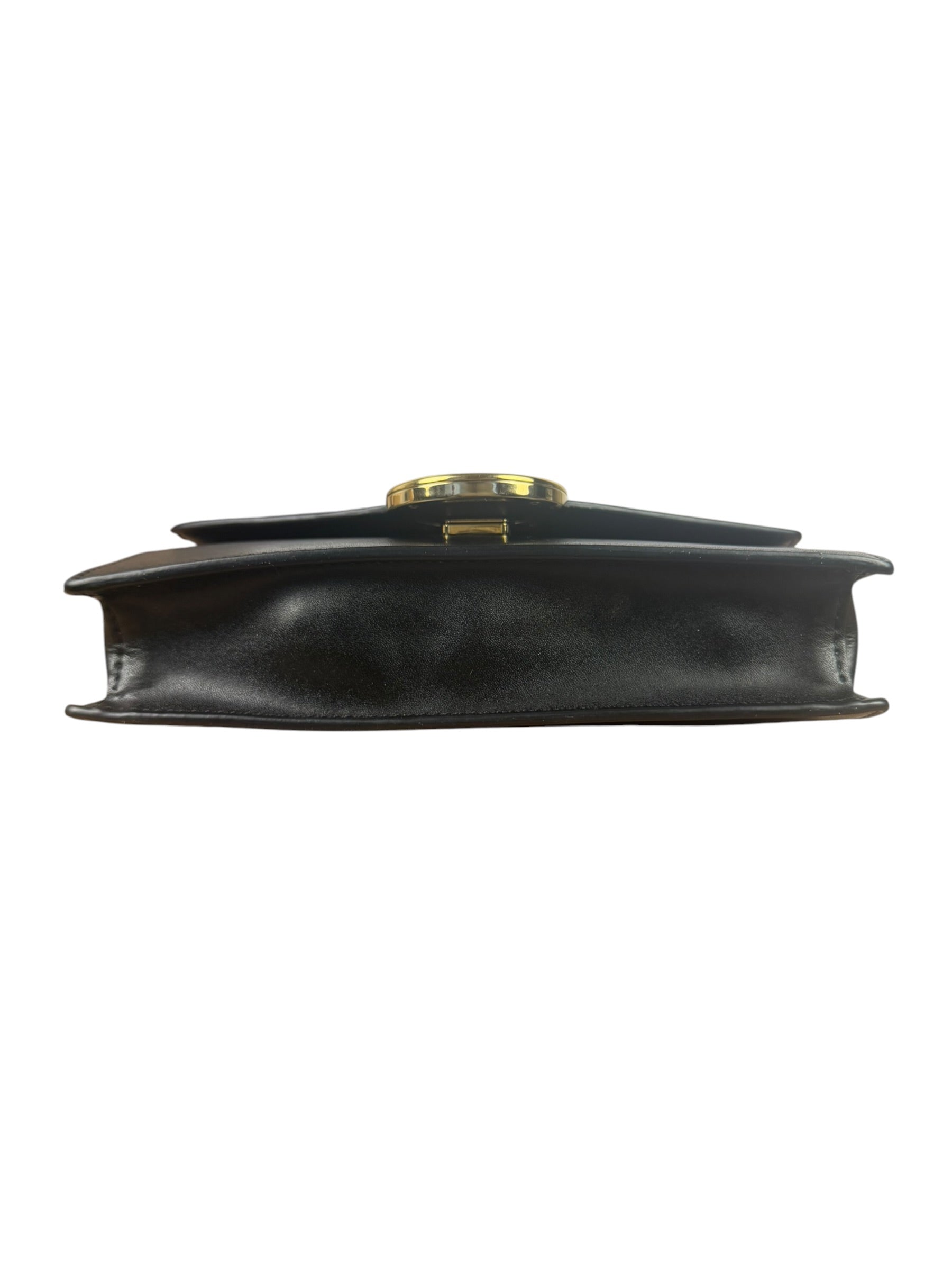 Fendi Black Leather Envelope Wallet On Chain