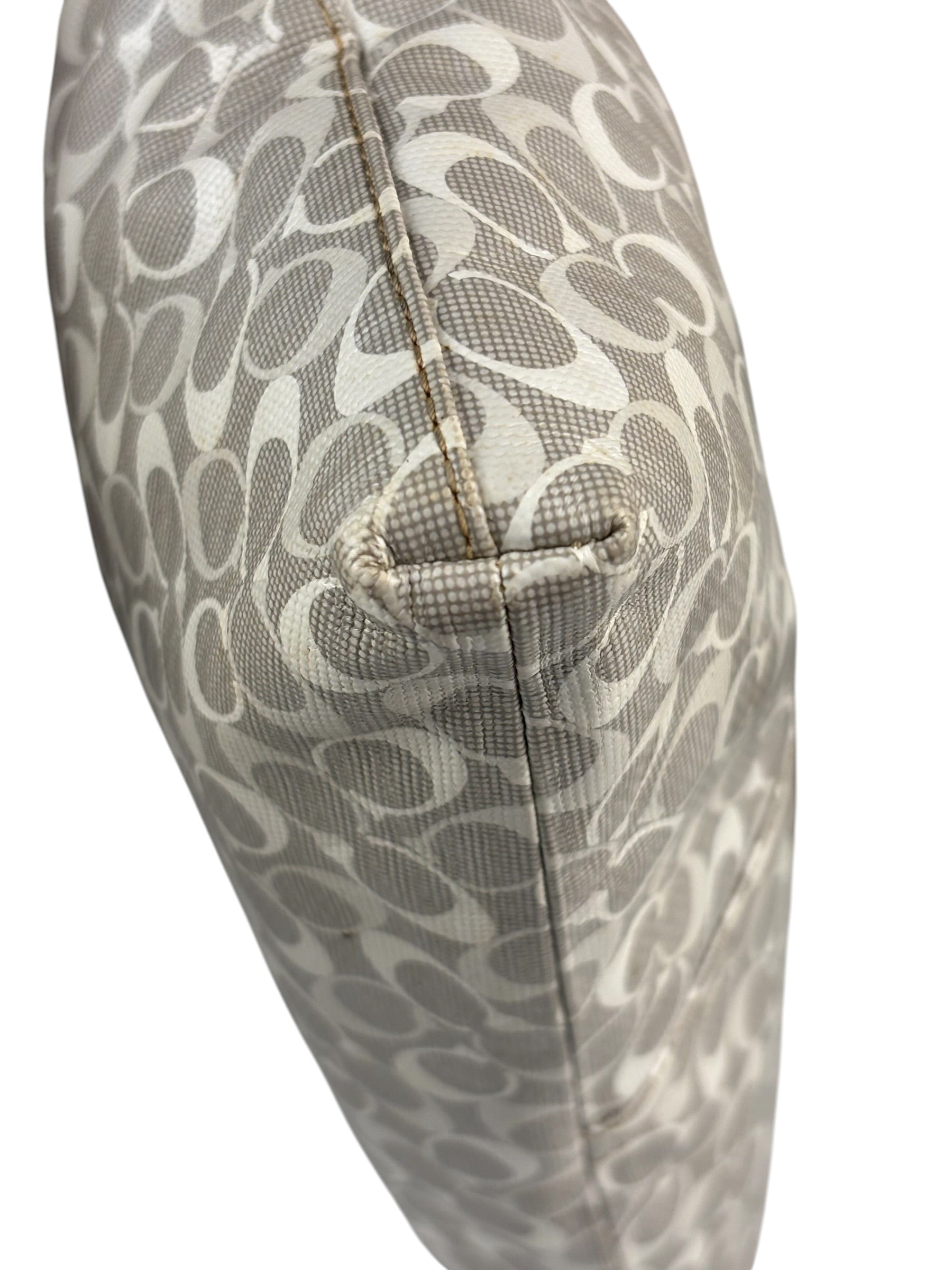 Coach Grey Patent Leather Signature Crossbody