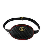 Gucci Black Matalassè Leather Marmont Belt Bag
