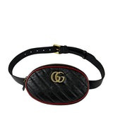 Gucci Black Matalassè Leather Marmont Belt Bag