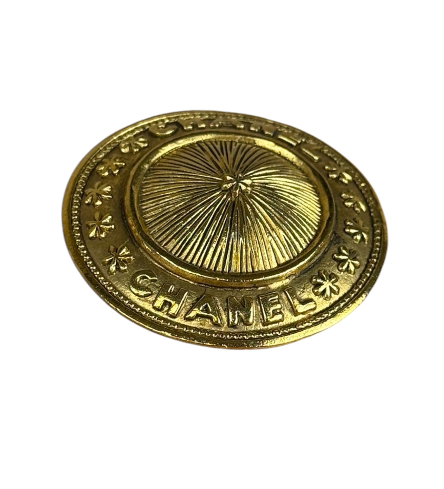 Chanel Starred Circular Logo Brooch