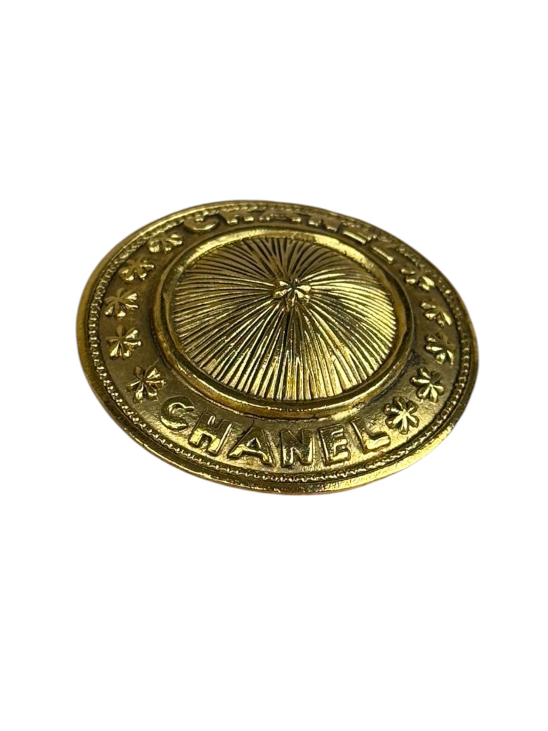 Chanel Starred Circular Logo Brooch