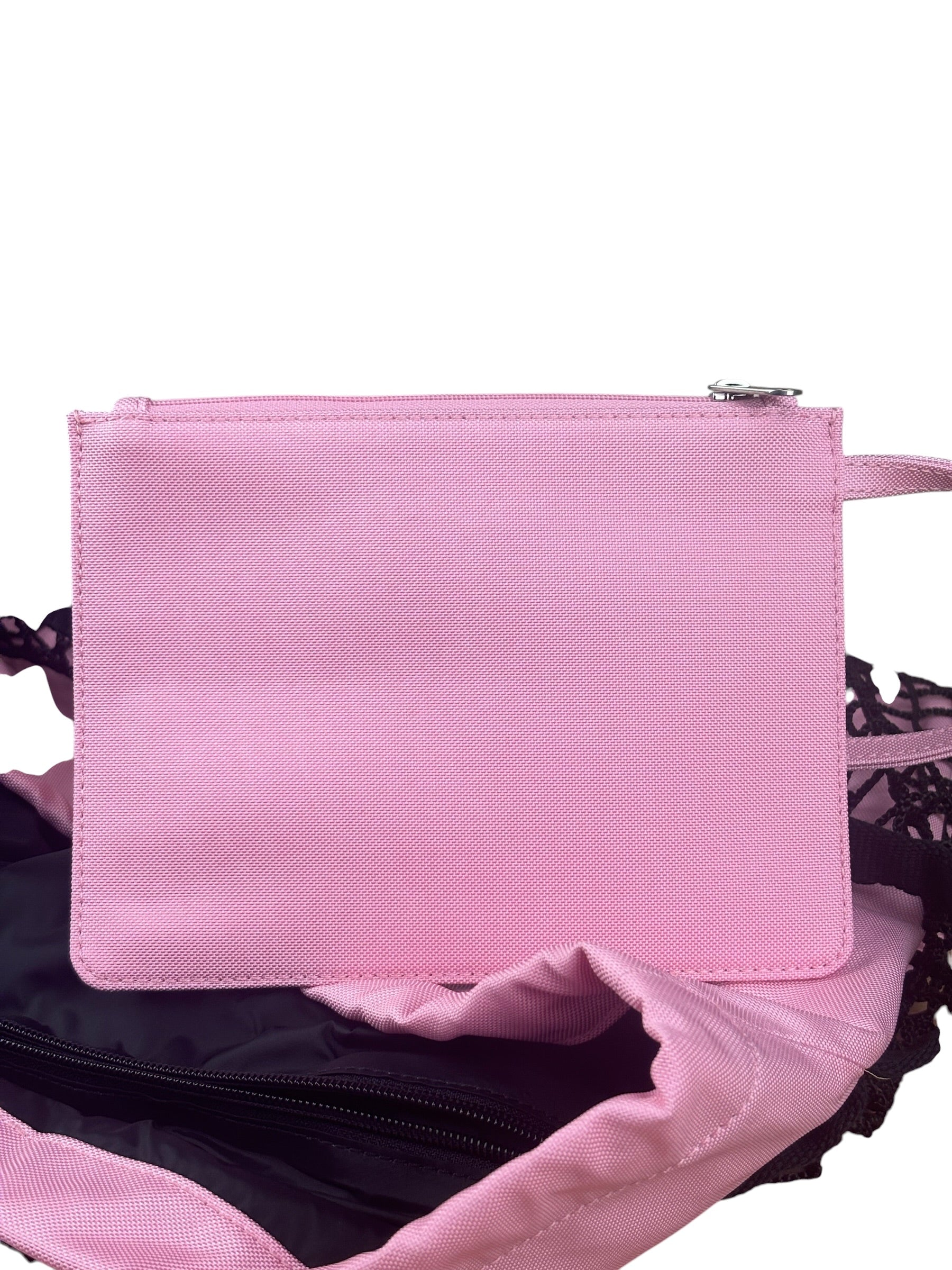 Balenciaga Pink/Black 24/7 Layered Mesh Tote Bag