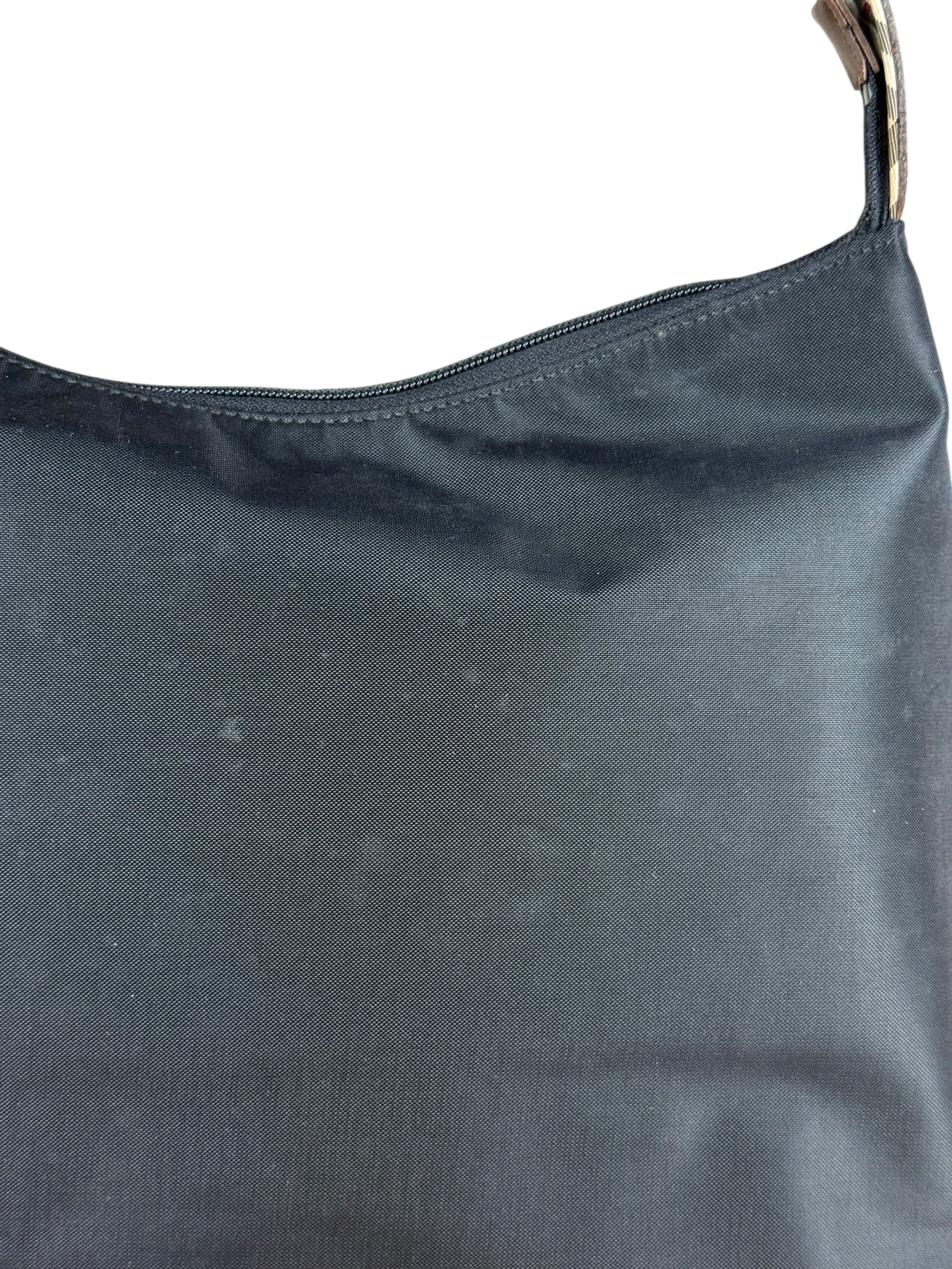 Burberry Nylon Check-Trimmed Shoulder Bag