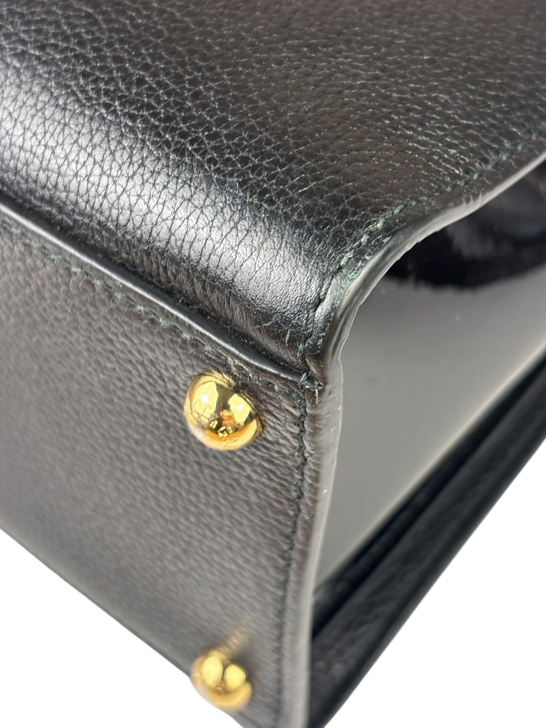 Dolce & Gabbana Black Patent Leather Borsa A Mano Two-Way Bag