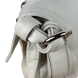 Gucci White Leather Bamboo Jungle Shoulder Bag