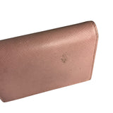 Prada Pink Saffiano Leather Compact Wallet
