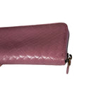Bottega Veneta Intreccio Long Zip Wallet Pink