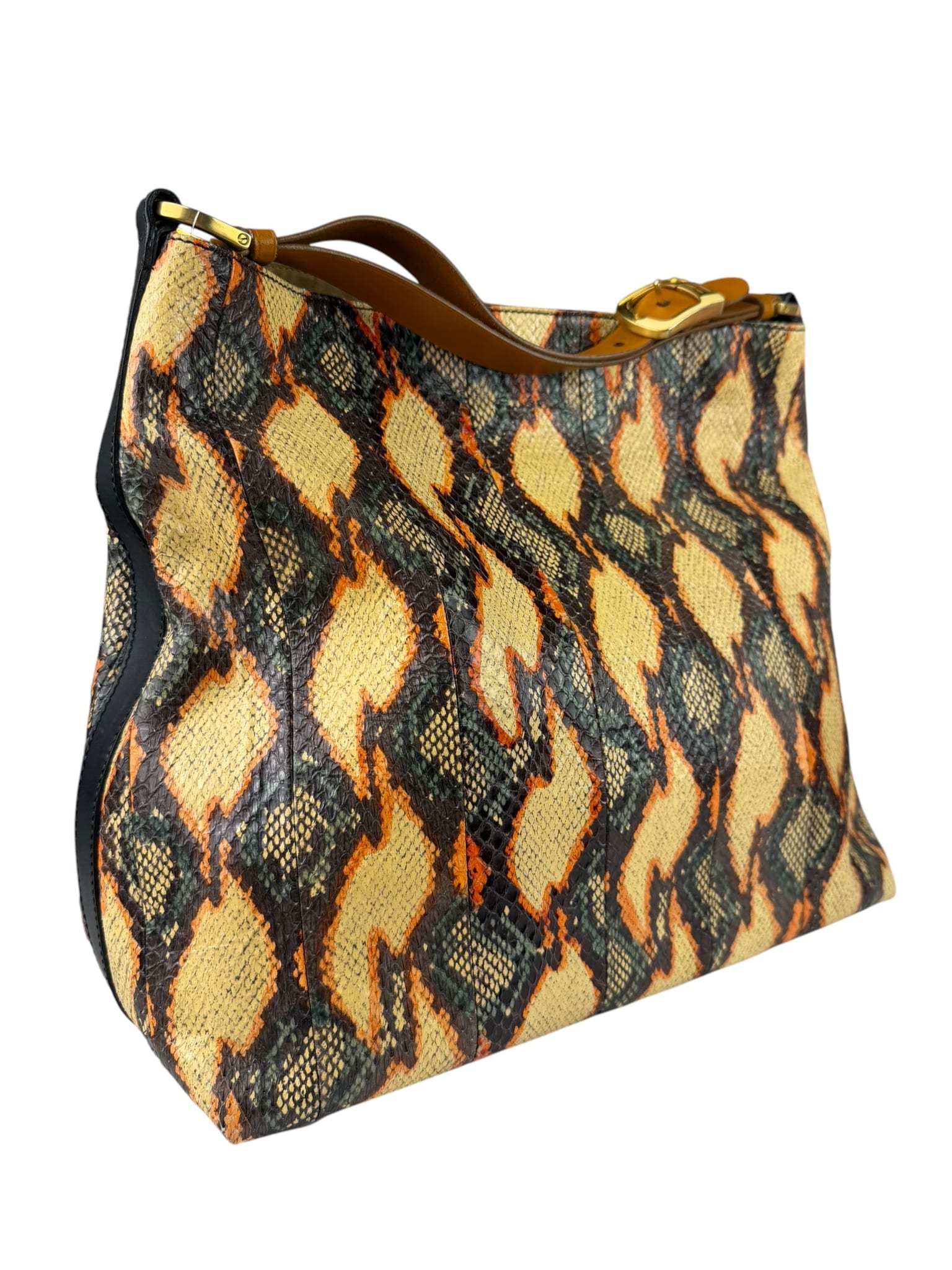 Fendi Multicolor Snakeskin Hobo Bag