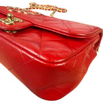 Chanel Red Lambskin Timeless Small Shoulder Bag 2017