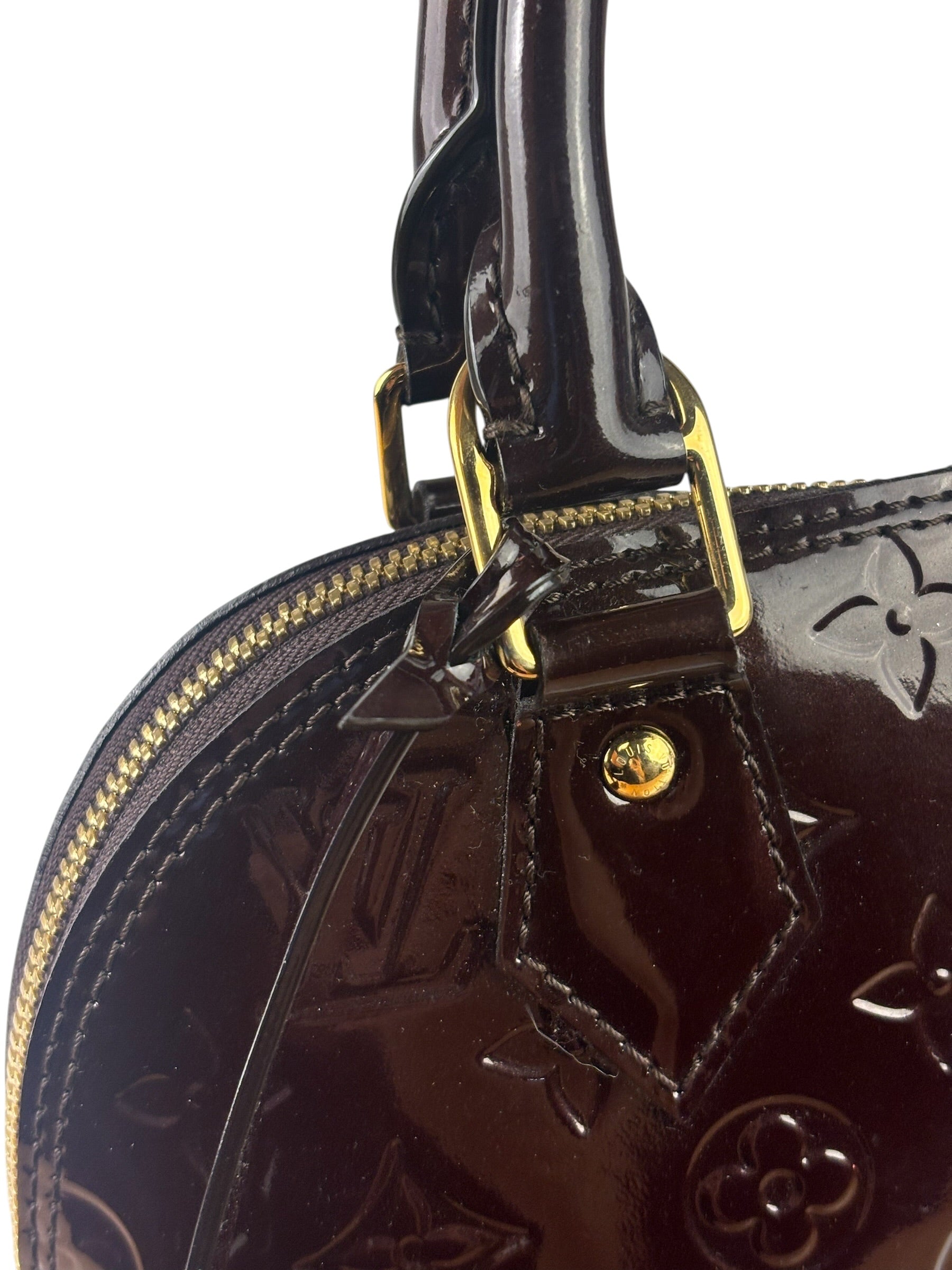 Louis Vuitton Amarante Vernis Alma BB Two-Way Bag