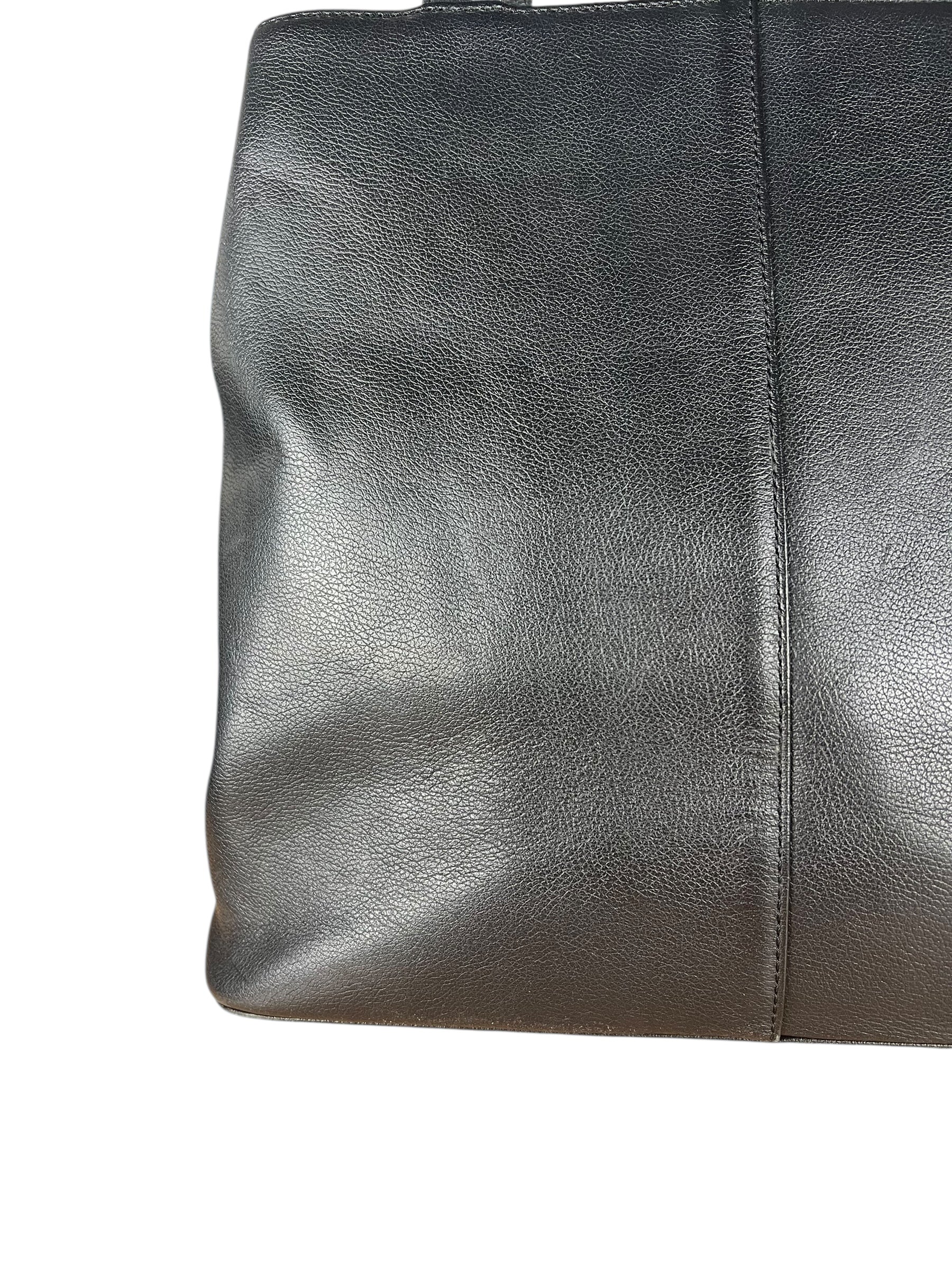 Burberry Black Leather Shoulder Tote