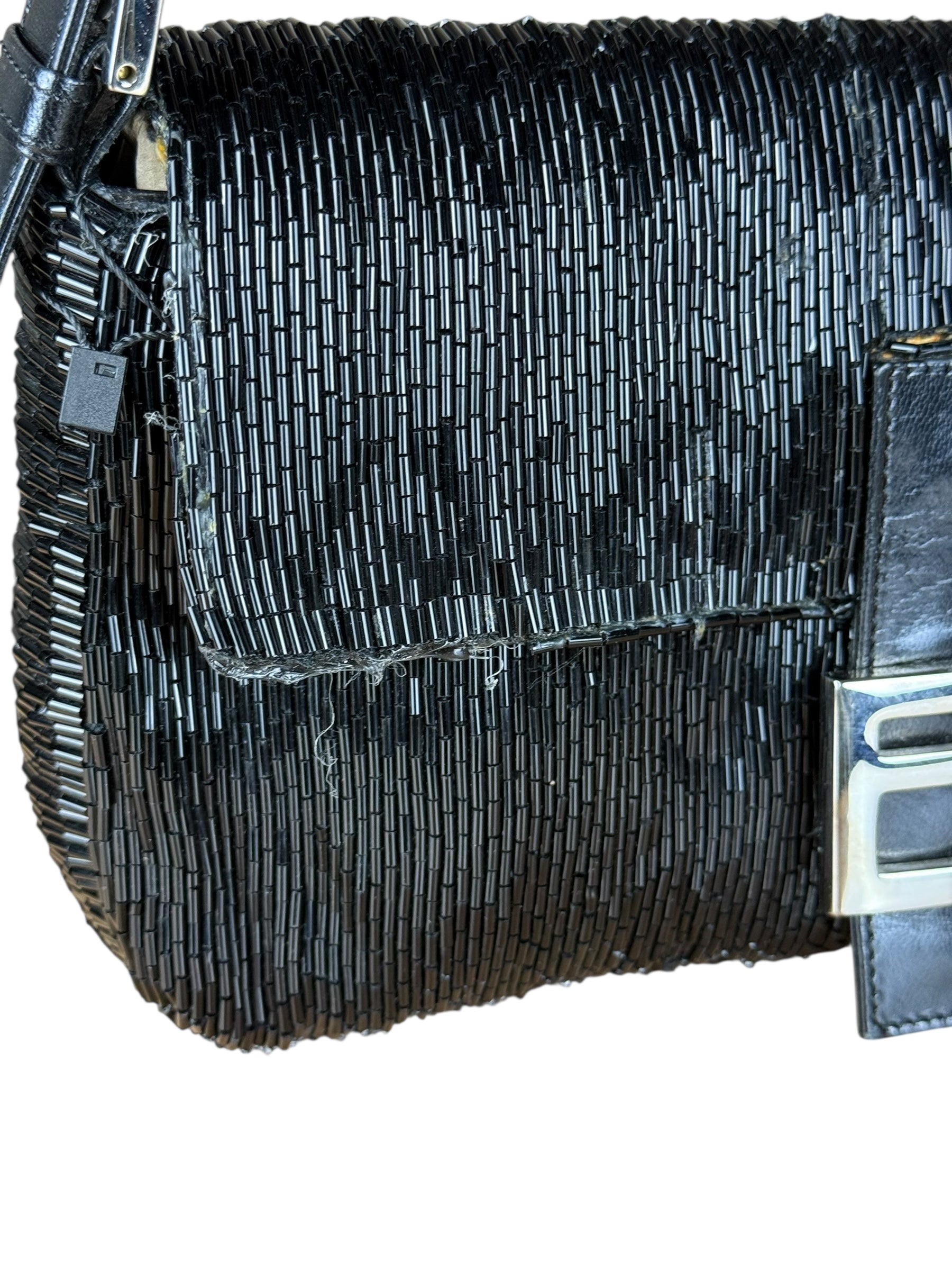 Fendi Beaded Baguette Black