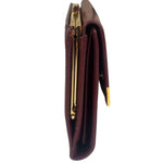 Cartier Burgundy Leather Trifold Long Wallet