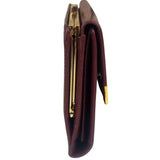 Cartier Burgundy Leather Trifold Long Wallet