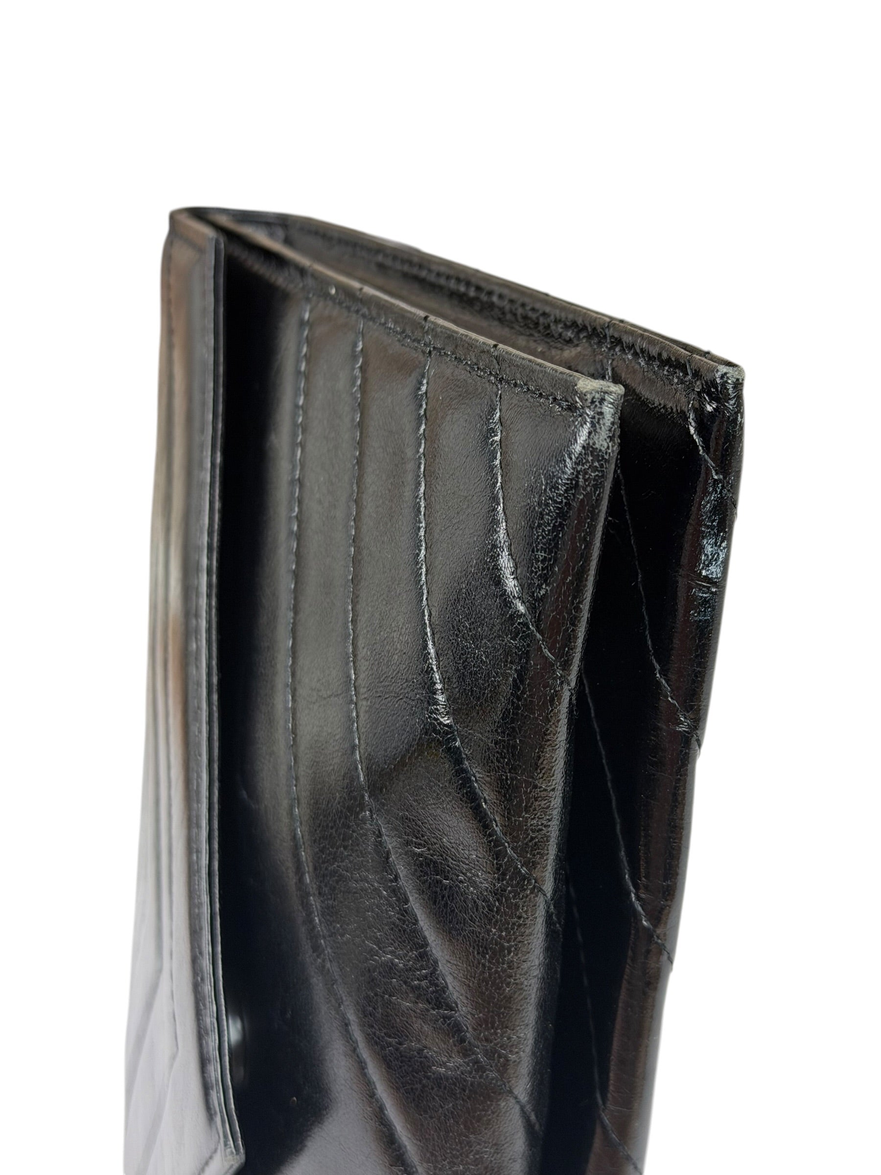 Yves Saint Laurent Black Quilted Leather Clutch