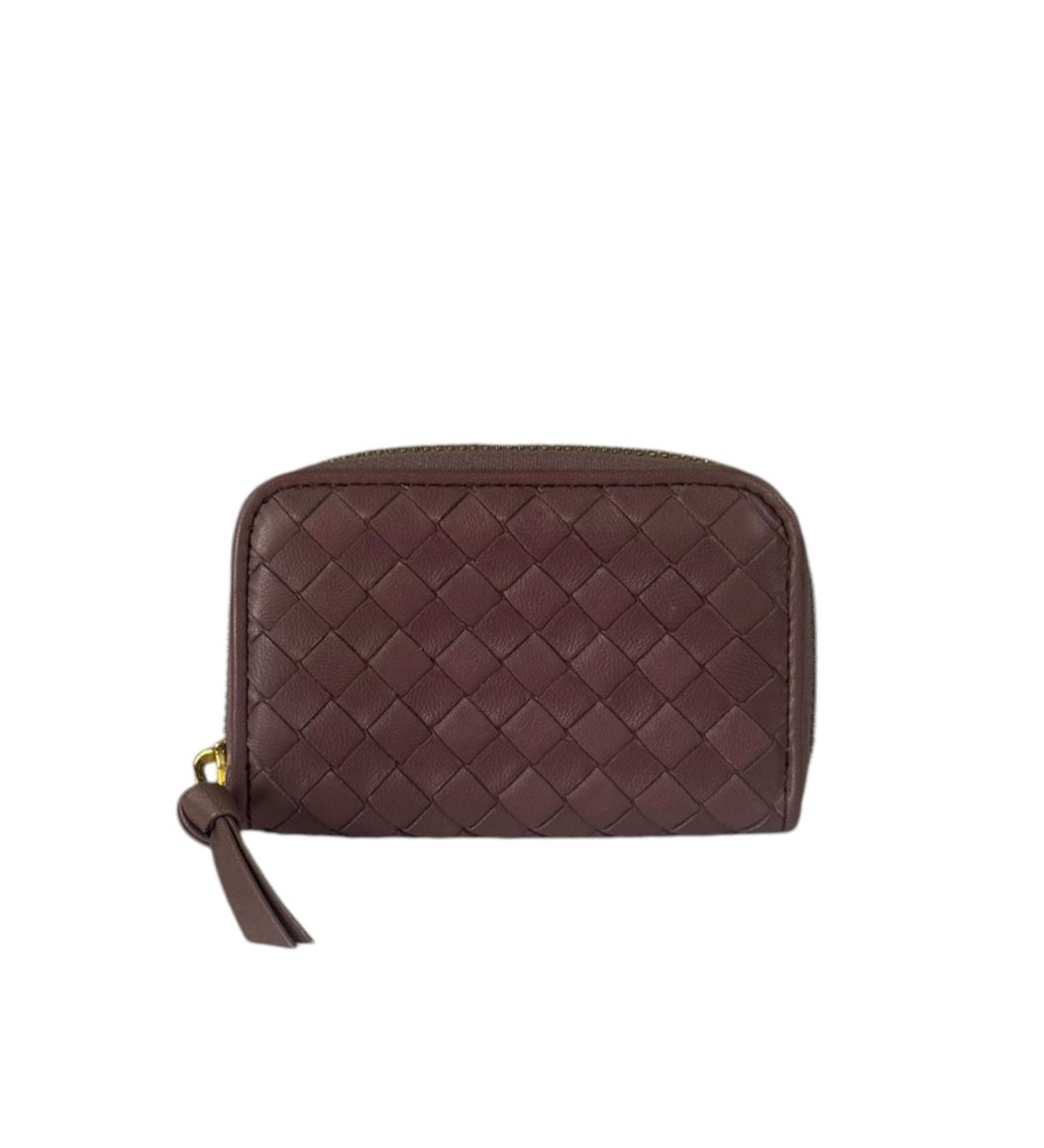Bottega Veneta Purple Intrecciato Leather Coin/Card Holder