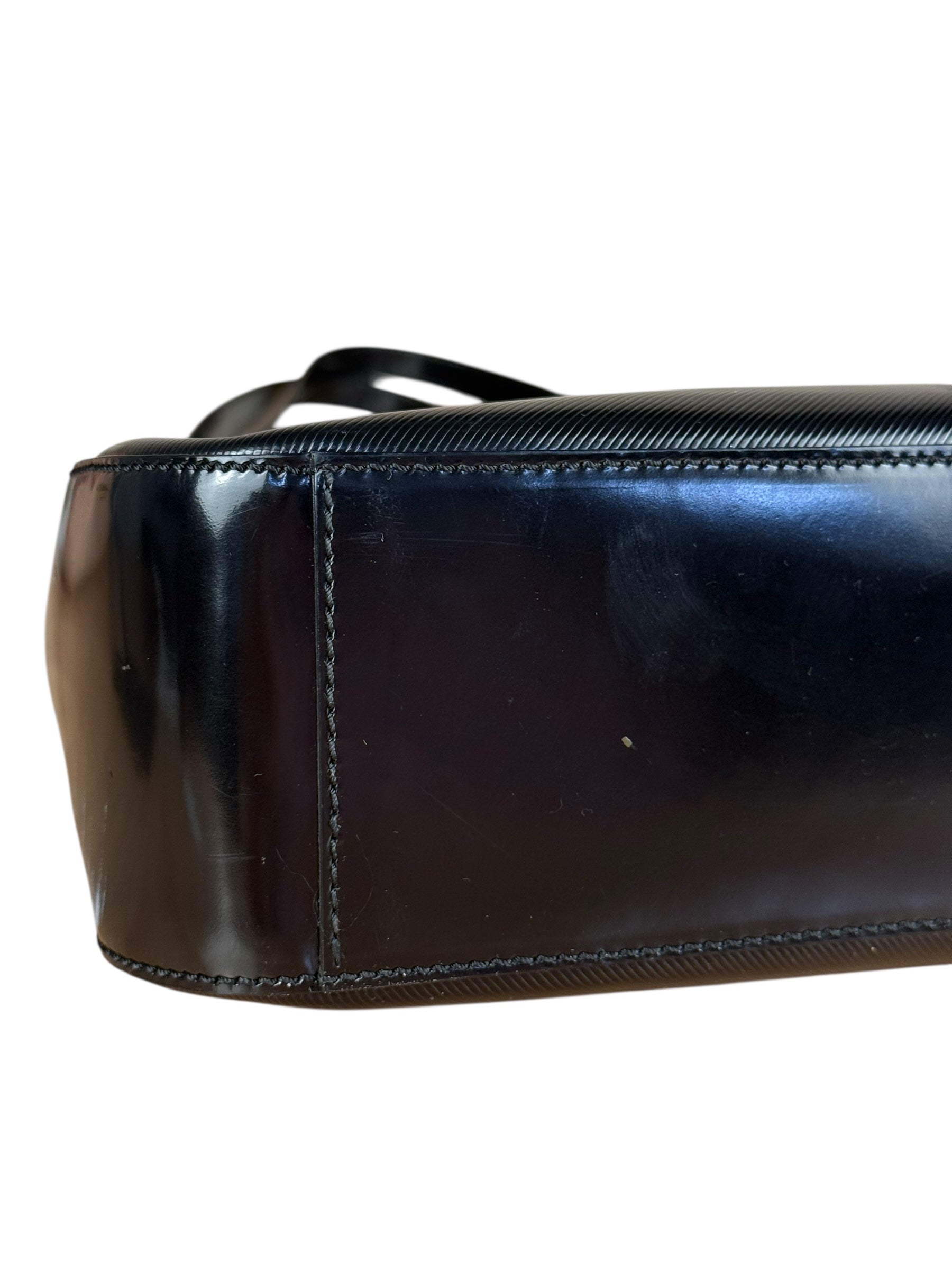 Celine Vintage Patent Logo Shoulder Bag