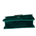 Gucci Green Velvet/Leather Trim Square G Broadway Shoulder Bag