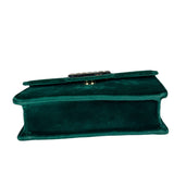 Gucci Green Velvet/Leather Trim Square G Broadway Shoulder Bag