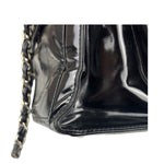 Chanel Vintage Black Patent Leather Envelope Chain Shoulder Bag 1998