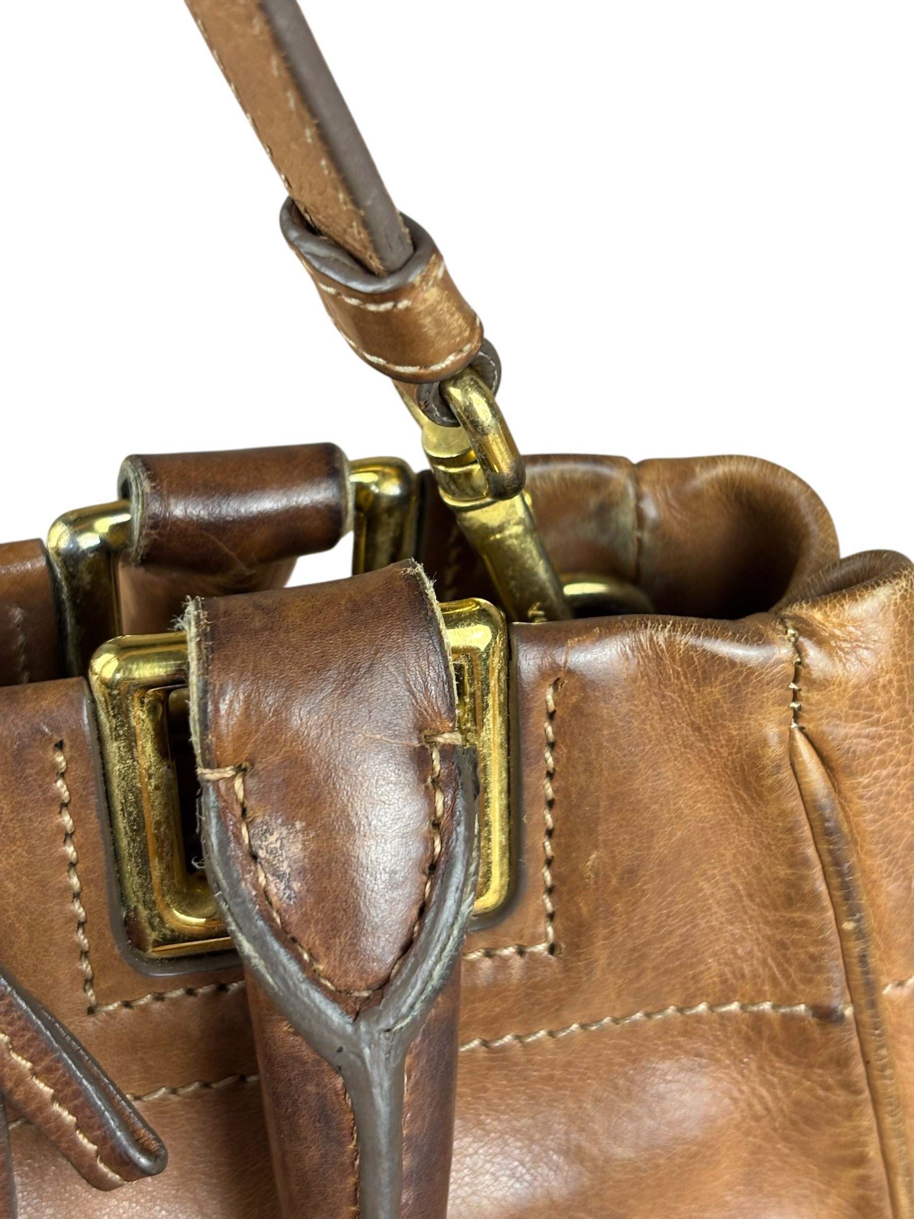 Prada Brown Leather 2Way Bag