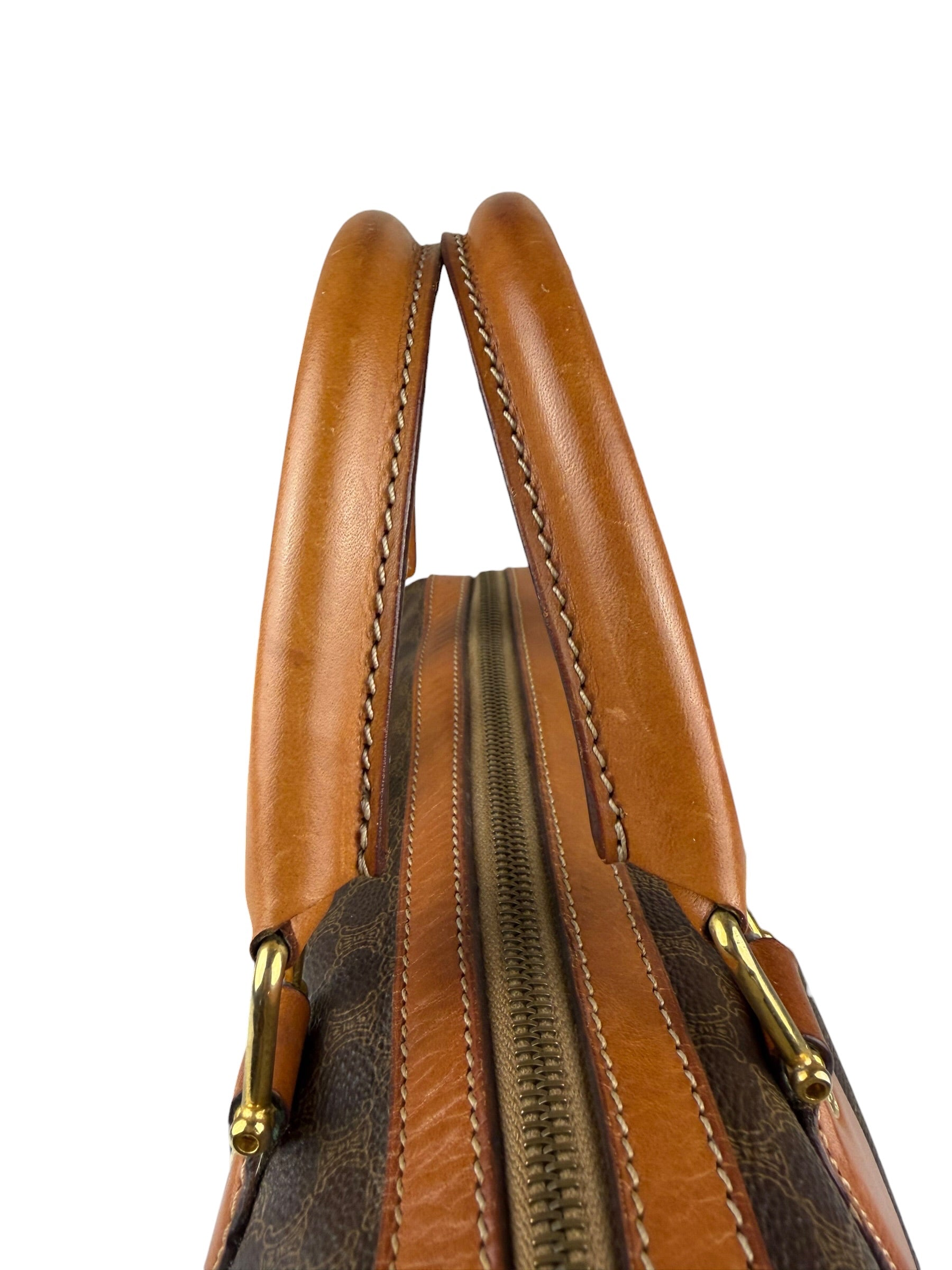Celine Vintage Macadam Canvas Boston Bag
