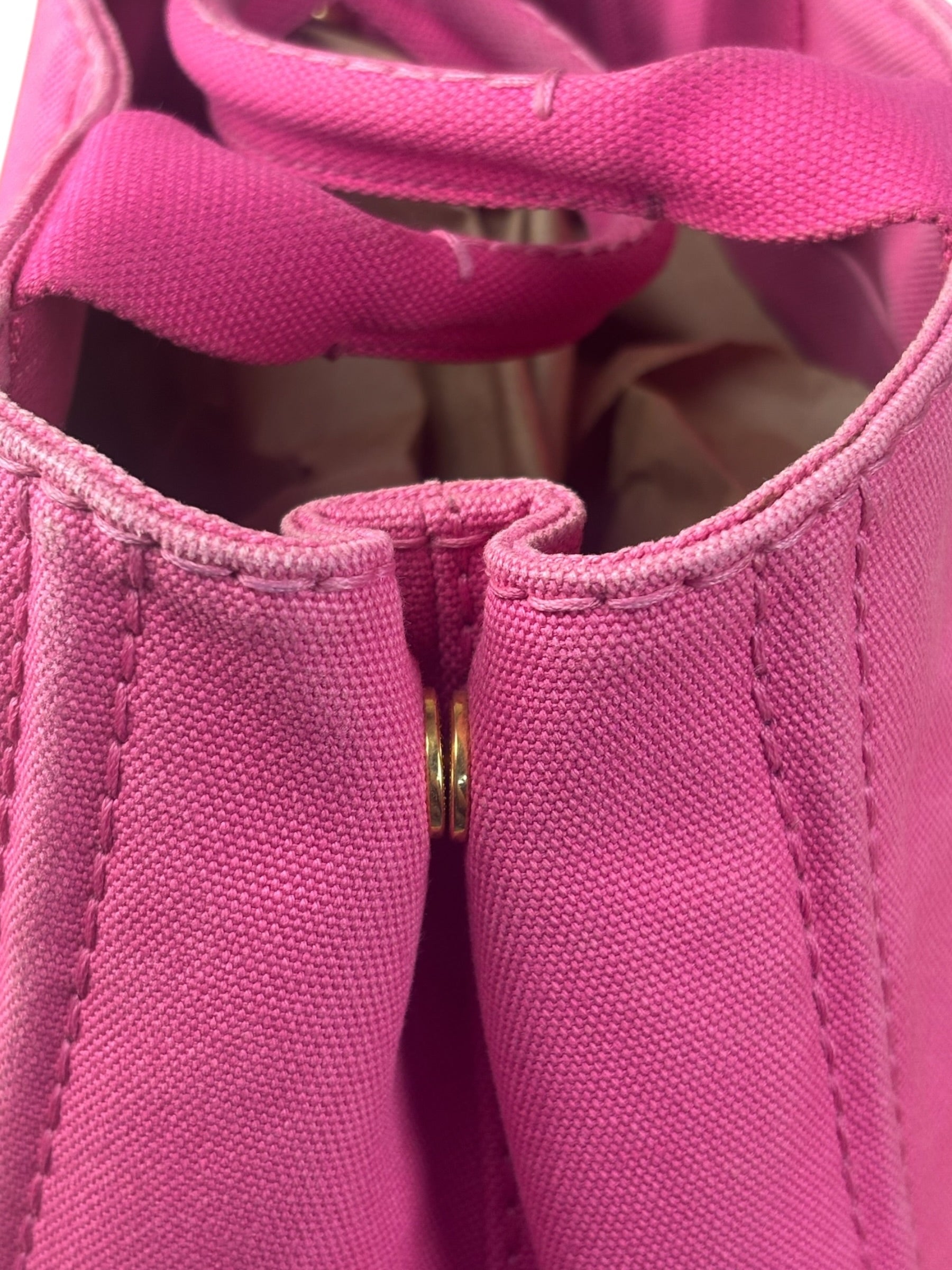 Prada Pink Canvas Canapa Hand Bag